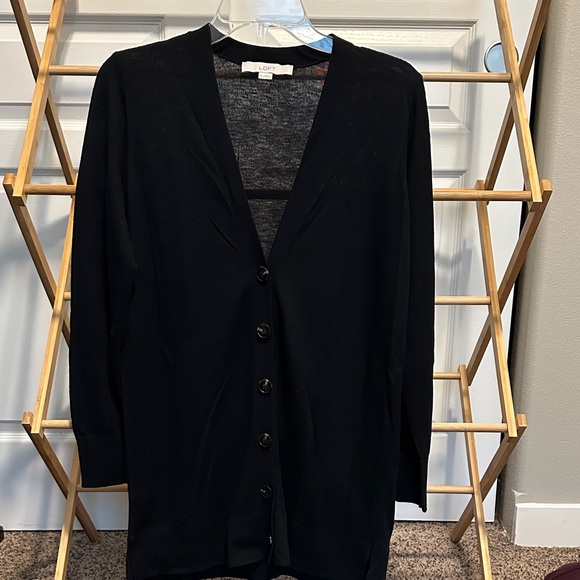 LOFT Sweaters - LOFT Women's Classic Black Button-Up Cardigan